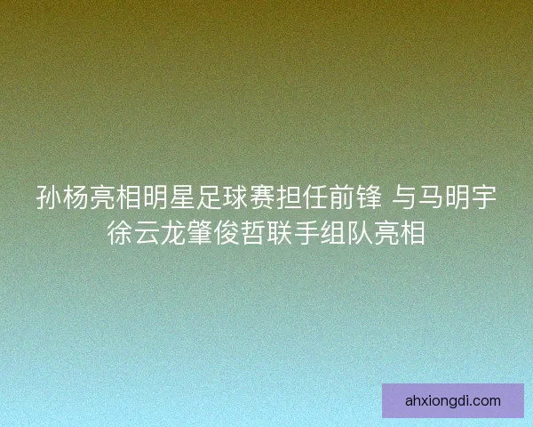 孙杨亮相明星足球赛担任前锋 与马明宇徐云龙肇俊哲联手组队亮相